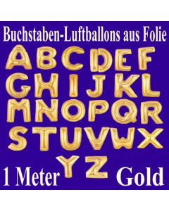 Große Buchstaben-Luftballons aus Folie in Gold