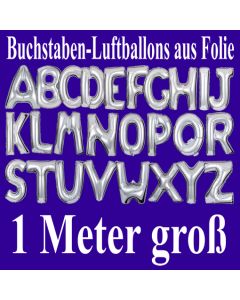 Große Buchstaben-Luftballons aus Folie in Silber