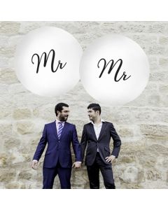 Große Rund-Luftballons, Weiß, 1 Meter, zur Hochzeit von Mr. und Mr.