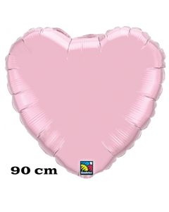 Großer Herzluftballon, 90 cm, perlmutt pink