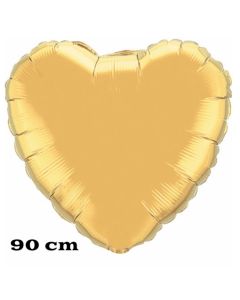 Großer Herzluftballon, 90 cm, gold