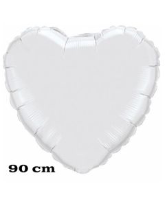 Großer Herzluftballon, 90 cm, weiß