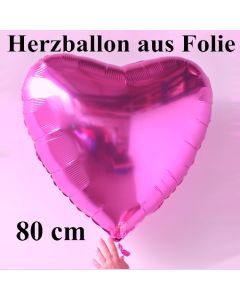 Großer Herzballon aus Folie, Pink