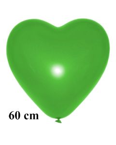 Großer Herzluftballon, grün, 60 cm