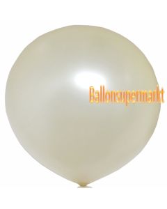 Großer Rund-Luftballon, Creme, Metallic, 1 Meter
