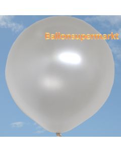 Großer Rund-Luftballon, Perlweiß, Metallic, 1 Meter