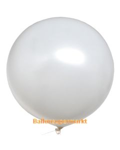 Großer Rund-Luftballon, Weiß, 1 Meter