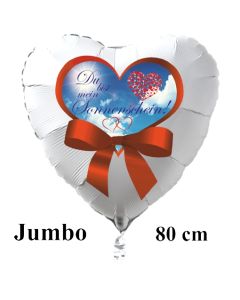 Großer Herzluftballon in Weiß "Du bist mein Sonnenschein!" zum Valentinstag