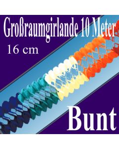 Großraum-Girlande, Grün-Weiß, 10 Meter, Festdekoration, Partydekoration, Girlande für bunte Veranstaltungen