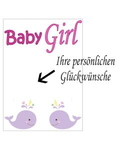 Grusskarte, Baby Girl zu Taufe, Babyparty und Geburt