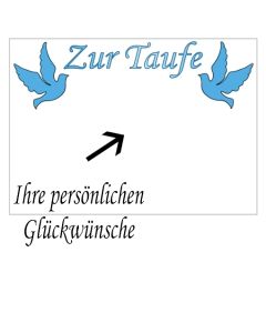 Grusskarte, blaue Tauben zur Taufe