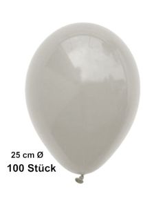 Luftballons Silbergrau, 25 cm, 100 Stück, preiswert und günstig