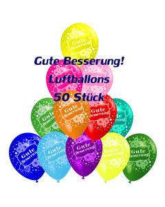 Motiv-Luftballons gute Besserung, bunt, 50 Stueck