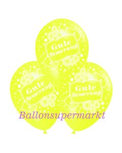 Motiv-Luftballons gute Besserung, zitronengelb, 3 Stueck