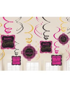 Born to be Fabulous Swirls, Deko-Wirbler zum Geburtstag