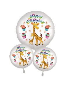 Happy Birthday Großes Kindergeburtstag Luftballon-Bouquet mit Giraffen