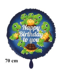 Happy Birthday to you, großer Luftballon mit Schildkröten zum Kindergeburtstag m it Helium