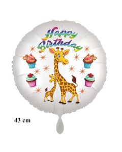 Happy Birthday Kindergeburtstag Luftballon mit Giraffen