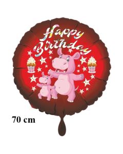 Happy Birthday Nilpferd Kindergeburtstag großer Luftballon mit Helium