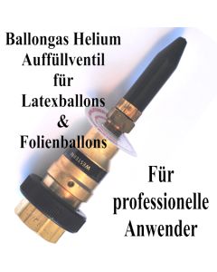 Helium Ballongas Ventil Füllventil zum Füllen von Latex-Luftballons und Folien-Luftballons mit Gummispitze
