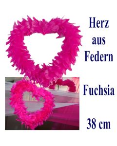 Herz aus Federn in Fuchsia