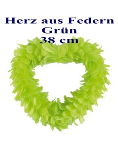 Herz aus Federn in Grün