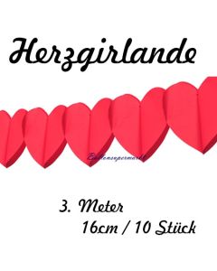 Herzgirlande-Rot-16cm