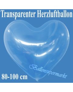 Großer transparenter Herzuftballon, 80-1000 cm