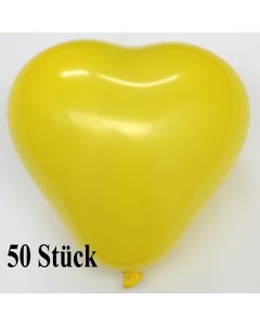 Herzluftballons, 8-12 cm, gelb, 50 Stück