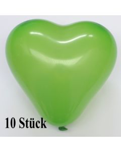 Herzluftballons, 8-12 cm, grün, 10 Stück