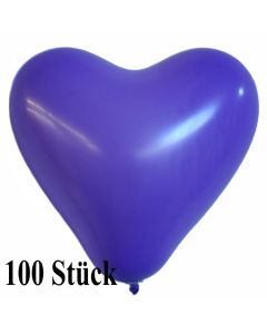 Herzluftballons 12-14 cm, Lila, 100 Stück