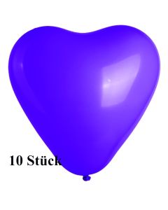 Herzluftballons, 8-12 cm, lila, 10 Stück
