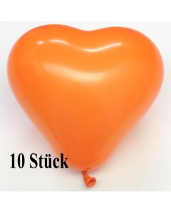 Herzluftballons 12-14 cm, Orange, 10 Stück