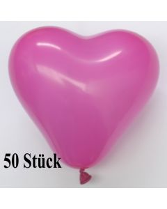 Herzluftballons, 8-12 cm, pink, 50 Stück