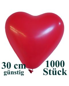 Herzluftballons 1000 Stück, Rot, günstig, preiswert, billig, Latex-Luftballons in Herzform