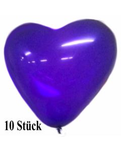 Herzluftballons, 8-12 cm, violett, 10 Stück