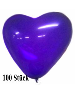 Herzluftballons, 8-12 cm, violett, 100 Stück
