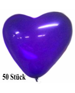 Herzluftballons, 8-12 cm, violett, 50 Stück
