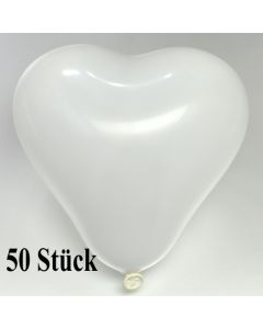 Herzluftballons, 8-12 cm, weiss, 50 Stück