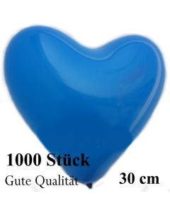 Herzluftballons Blau, Gute Qualität, 1000 Stück, 30 cm