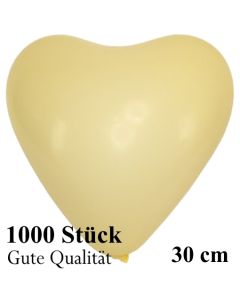 Herzluftballons Elfenbein, Gute Qualität, 1000 Stück, 30 cm
