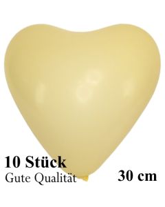 Herzluftballons Elfenbein, Gute Qualität, 10 Stück, 30 cm