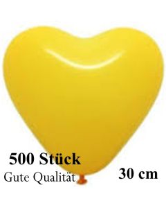 Herzluftballons Gelb, Gute Qualität, 500 Stück, 30 cm