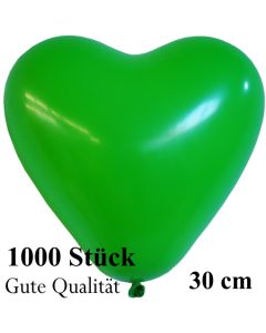 Herzluftballons Grün, Gute Qualität, 1000 Stück, 30 cm
