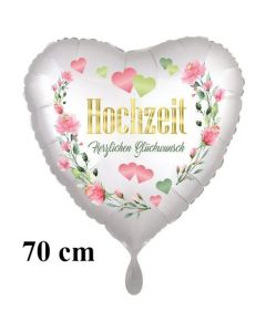 Großer Folienballon ohne Helium: Hochzeit - Herzlichen Glückwunsch