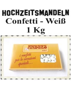 Hochzeitsmandeln Confetti, Weiß