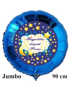 Rundluftballon in Blau, 90 cm "Hoşgeldin küçük Prens"