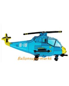 Helikopter, Hubschrauber Luftballon, Blau, mit Ballongas Helium