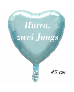 Hurra,zwei Jungs, 45 cm ohne Helium