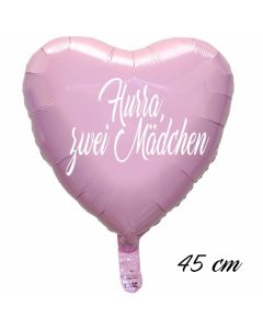 Hurra,zwei Mädchen, 45 cm ohne Helium